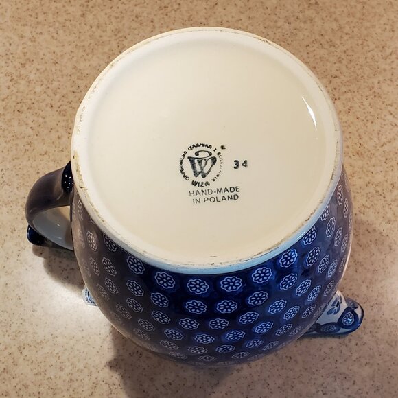 Polish Pottery Large Pitcher Handpainted in Boleslawiec Poland - Picture 6 of 8